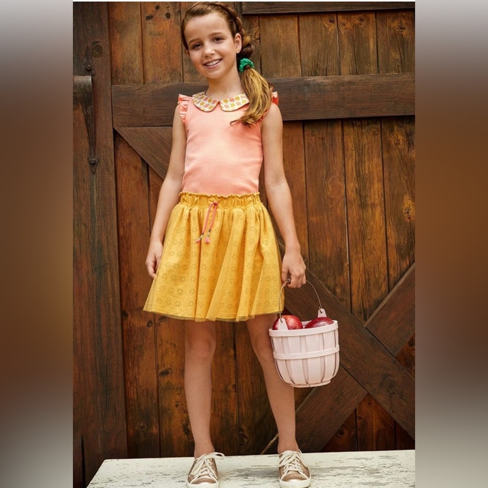 Girls Matilda Jane Wonderment After School Fun Skirt Sz 6 Mustard Skirt and Top